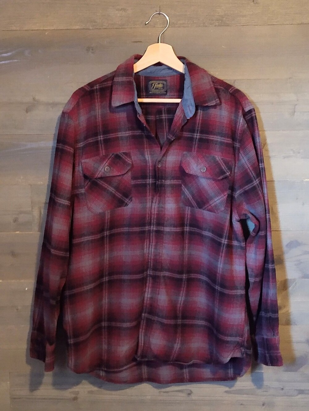Jacks MFG Heritage Flannel Men's Burgundy Button-Down Shirt